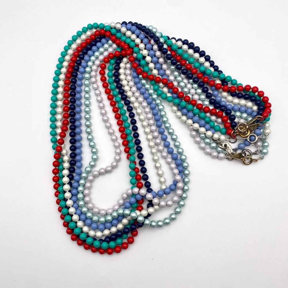 Vintage Multicolored Oops A Daisy Enamel Ball Chain Necklaces - Picture 2 of 5